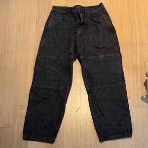 Korea Covernat Wide Black Denim Jeans